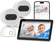 7" Split-Screen Baby Monitor with 2 Cameras, 4MP Dual Cameras with 6X Zoom  Pan