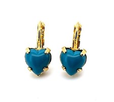 Earrings by Mariana Woman Heart Shaped Turquoise Swarovski Crystals