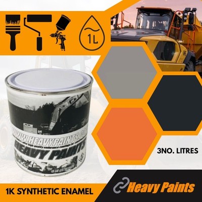 Hitachi ZX Digger Orange Dark Grey & Cab Light Grey Enamel Paint 1