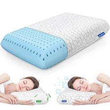 CushZone Memory Foam Pillow Sleeping, Removable Washable Cover, Standard Size