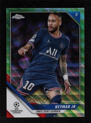 2021 Chrome UEFA Champions League Neon Green Wave Refractor 49/99 Neymar Jr 00d2