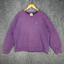 Vintage 90s Nike Painted Crewneck Sweatshirt Purple XL Made in USA Distressed