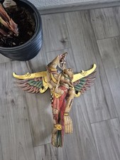 Bali Indonesien Vintage Holz Skulptur mit Flpgel Haushaltsaufl&ouml;sung