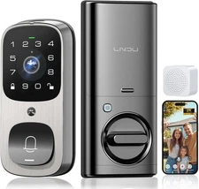 Smart Keyless Entry Doo, Security Camera Door Bell Lock, LNDU AL502