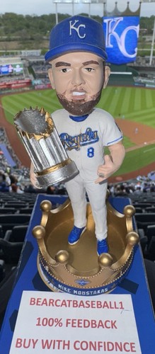 🔥MIKE MOUSTAKAS KANSAS CITY ROYALS W.S. CHAMPS BOBBLEHEAD 4-26-25 SGA IN HAND!