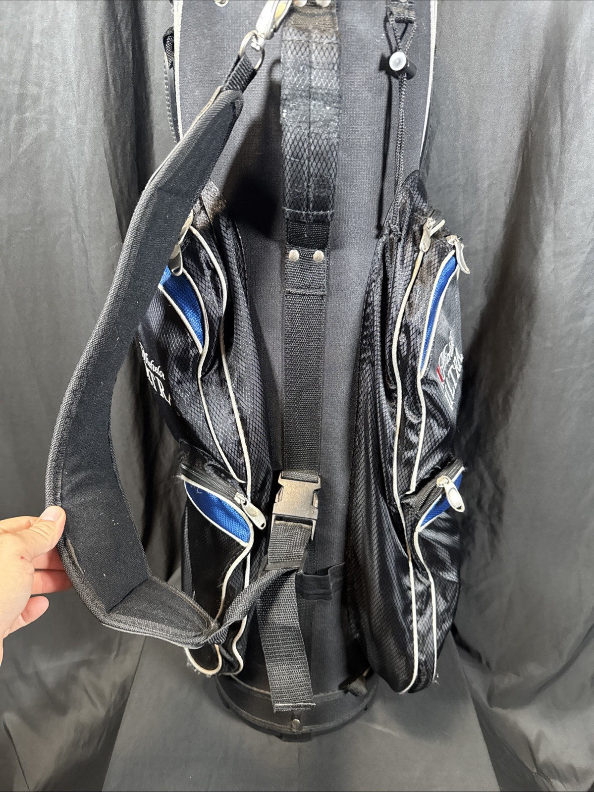 ✨Michelob Ultra Beer 14 Way Golf Bag Carry Cart Bag with Cover Black Blue Pro