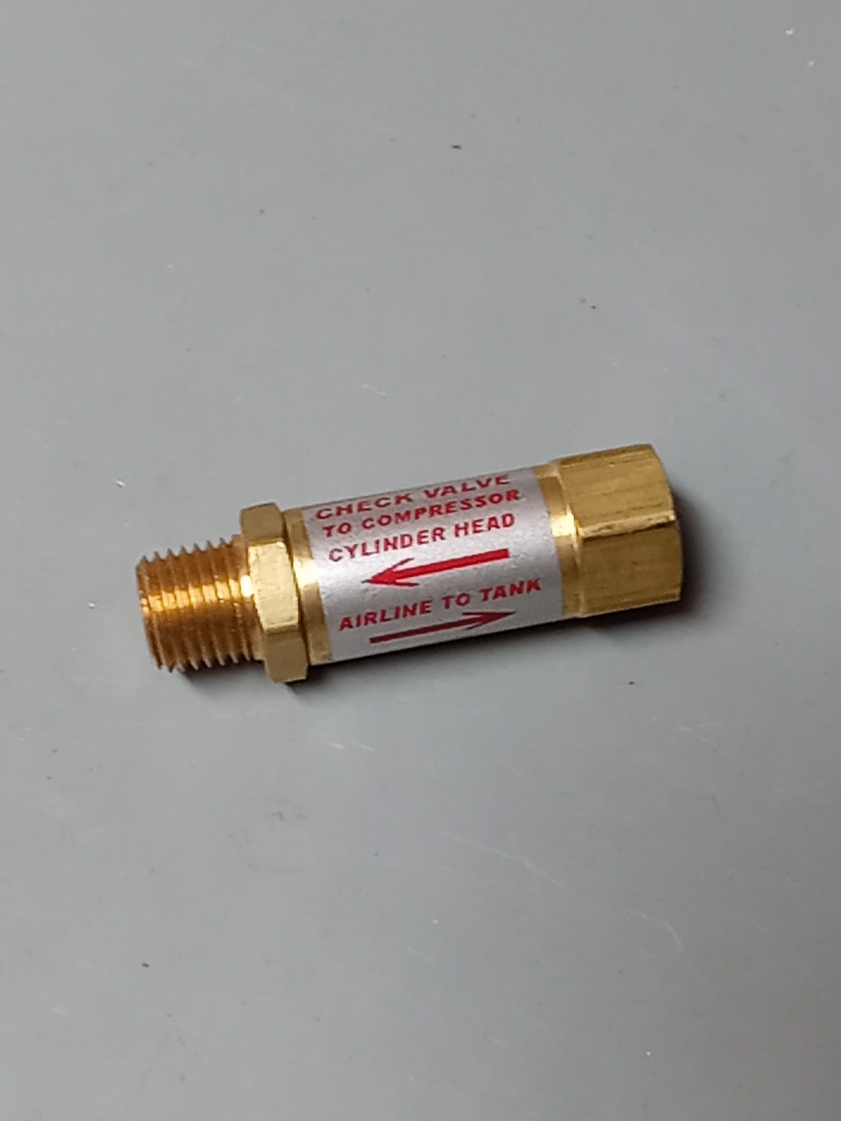 Check Valve Brass 1/4" Fnpt X 1/4" Mnpt Compressor Cylinder Head Airline Tank