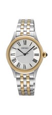 New Seiko Essentials SUR612 Two Tone Roman Steel Quartz Ladies Watch
