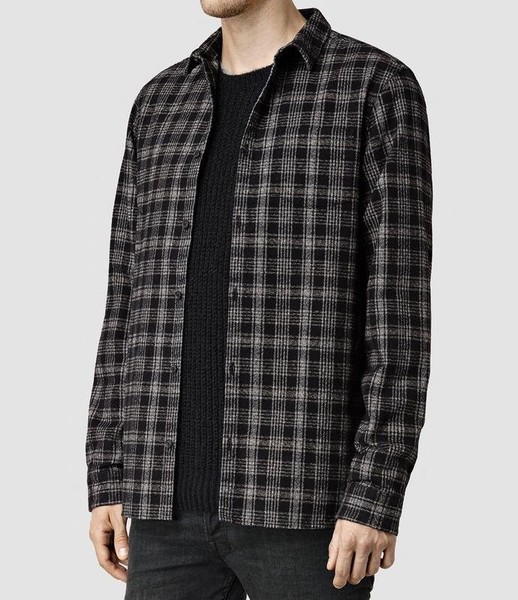 Men AllSaints Shirt Black 36 / S / 44 #4WDR