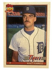 Topps 1991 40 Years of Baseball Walt Terrell #328 Detroit Tigers Baseball Card