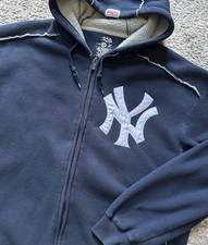 Vintage Y2K Stitches New York Yankees Thermal Full Zip Sweater Sz XL
