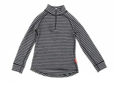 Rema Womens Black Striped Wool Pullover Sweatshirt Size XS Zip