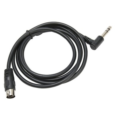 1/4 Inch to DIN 5 Pin Cable, 90 Degree 6.35mm Male to MIDI 5Pin Male TRS Ster...