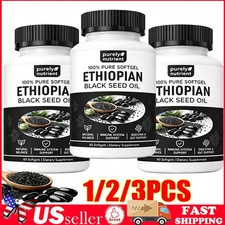 Ethiopian Black Seed Oil Softgels 4.64 Thymoquinone Gluten-Free 60 Capsules