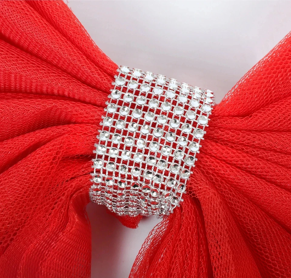 Arco de puerta rojo luces LED plateadas malla grande lujo decoración navideña Navidad Reino Unido Foto 3 de 4