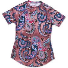 Dakine Luana Classic S/S Rashguard Shirt Women's Medium Bali Mink Brown New