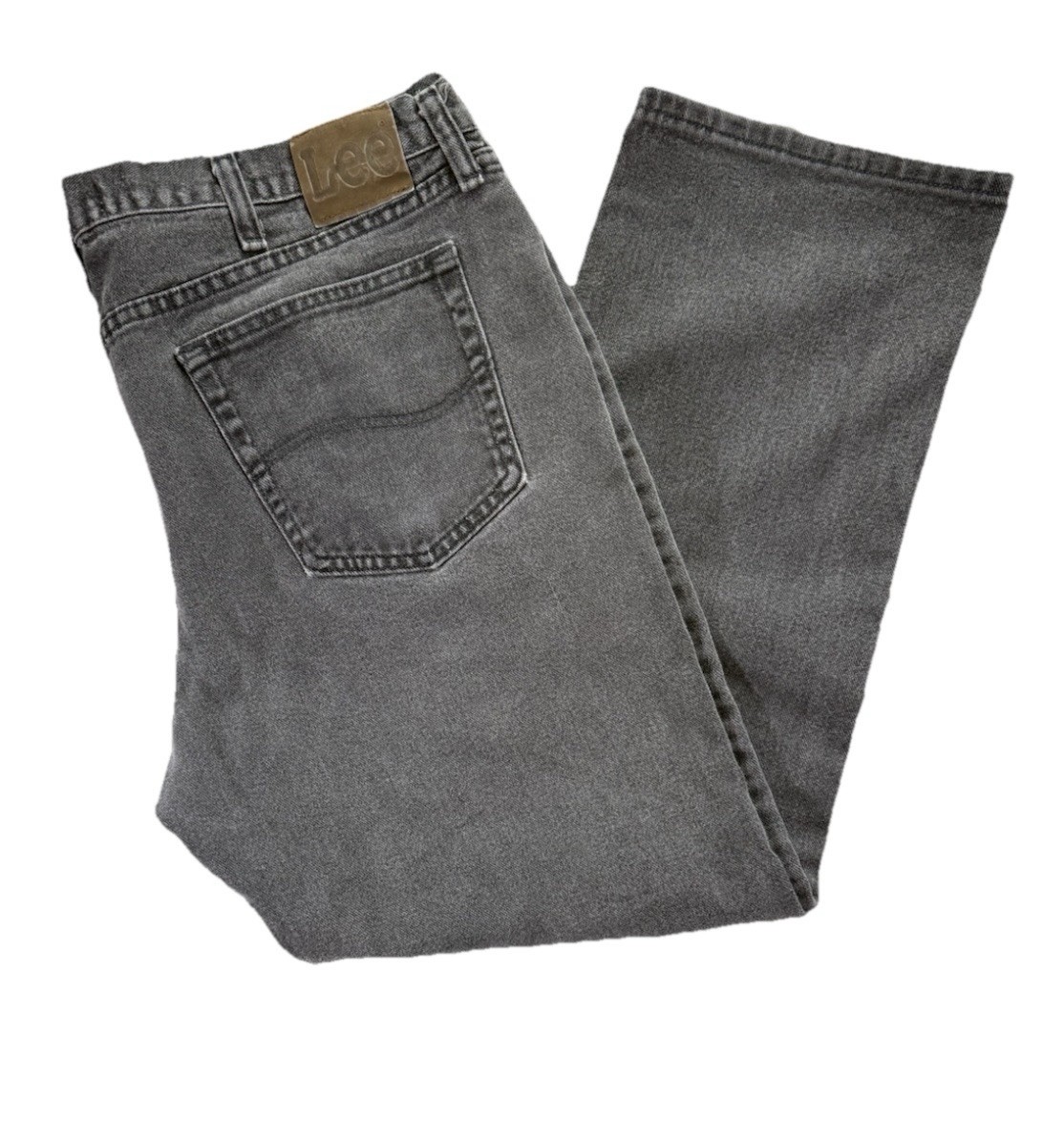 Lee Regular Fit Straight Jeans Men's 40 x 30 Black Denim Baggy 90s Grunge Work