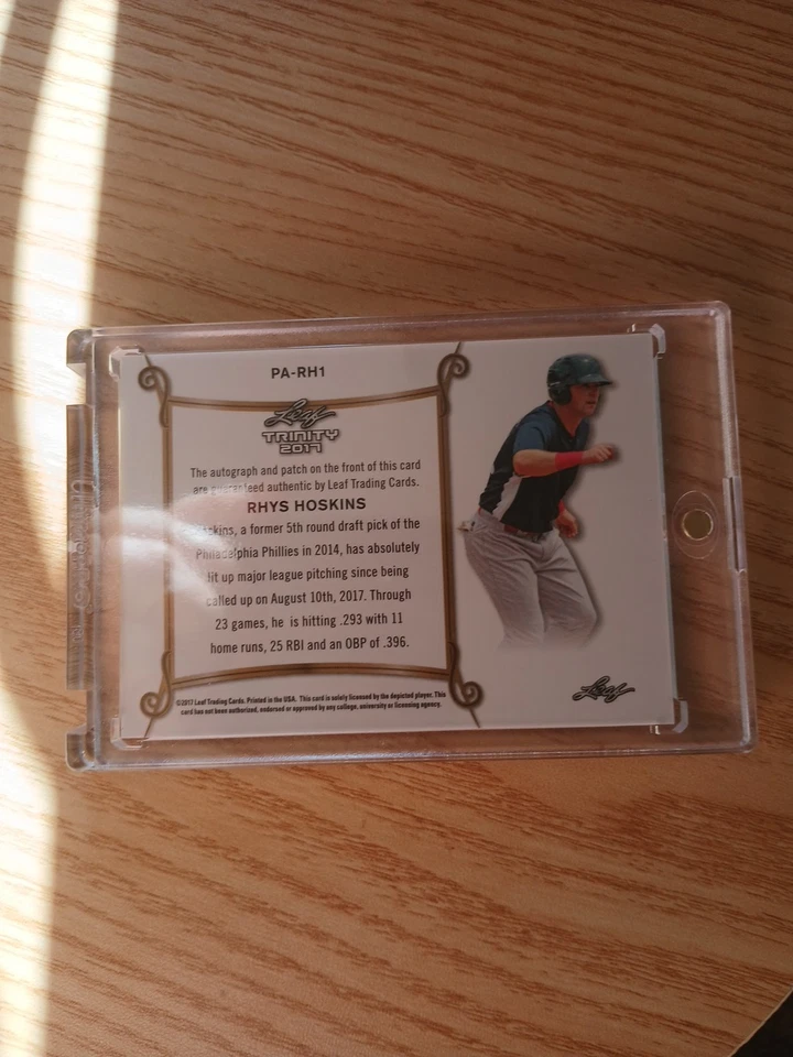 2019 Topps Tribute Rhys Hoskins 1-25 SSP Hard Sig. Phillies STAR Patch Teal RPA - Image 4 of 4