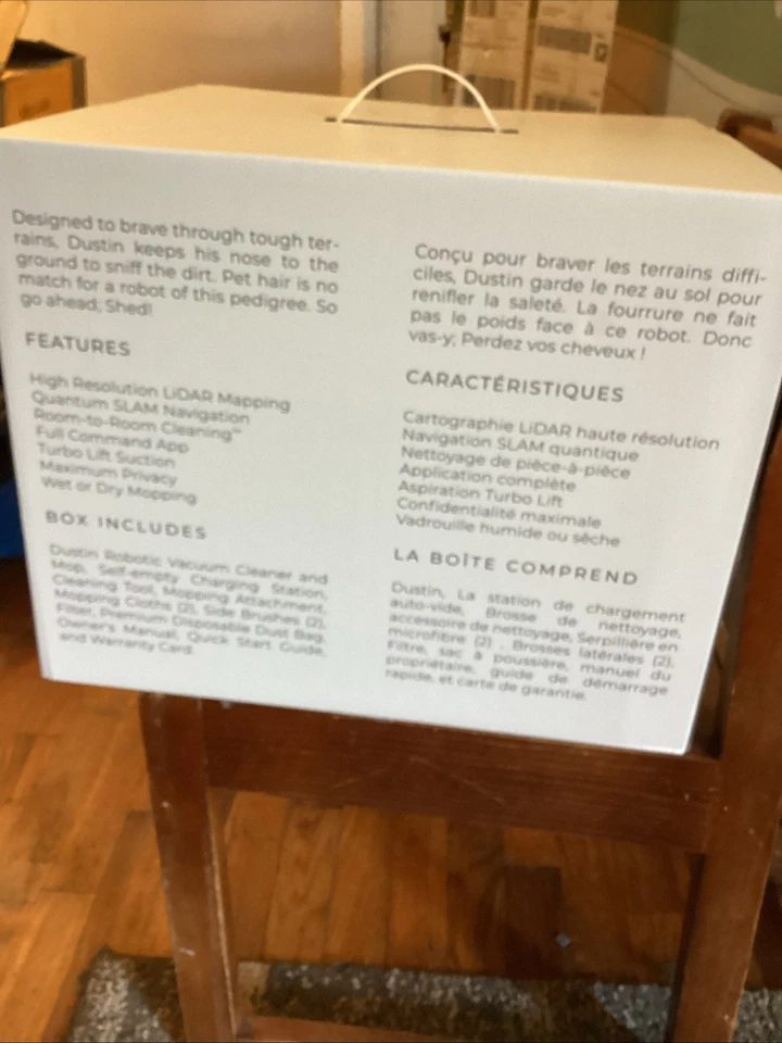 NUEVO EN CAJA Robot aspirador y fregona autovaciable Dustin, con base de 100 días y WiFi Foto 3 de 4