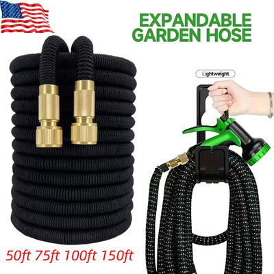 #ad 50 75 100ft HEAVY DUTY 4X Stronger Deluxe Expandable Flexible Garden Water Hose $19.99