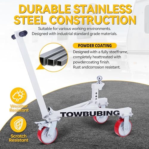 Trailer Mover Dolly, 3,500 lb Tongue Weight Capacity, for RV, Boat, 2 In Ball