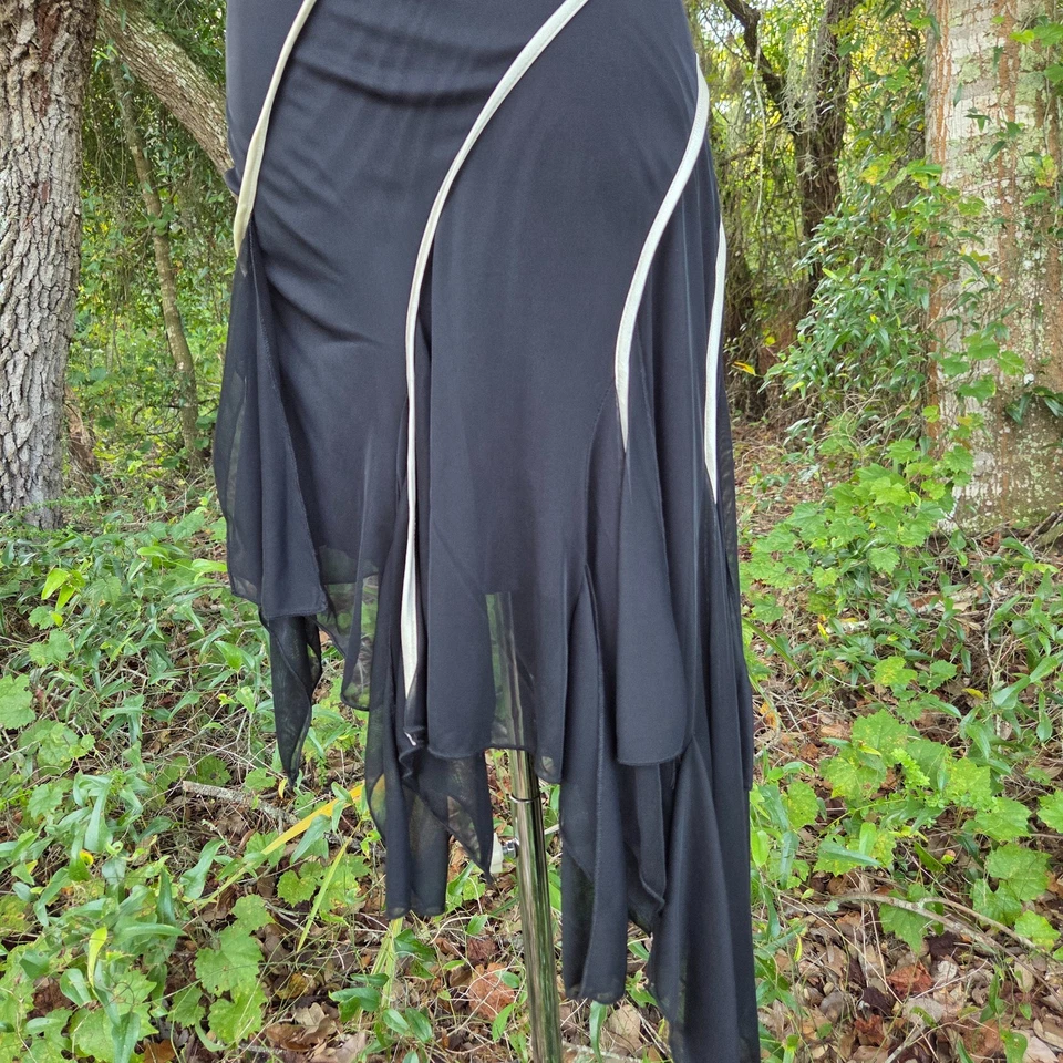Vtg Ruby Rox Strapless Asymmetric Dress Small Black Whimsigoth Witchy Fairy Y2K - Image 3 of 4