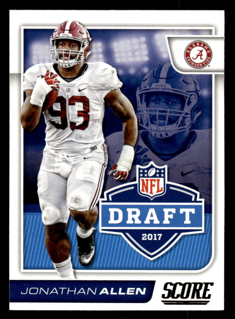 2017 Score #6 Jonathan Allen NFL Draft Card Alabama Crimson Tide