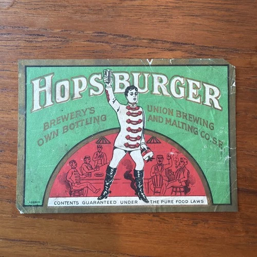 Pre Pro Hopsburger Beer - San Francisco, CA - Paper Beer Label