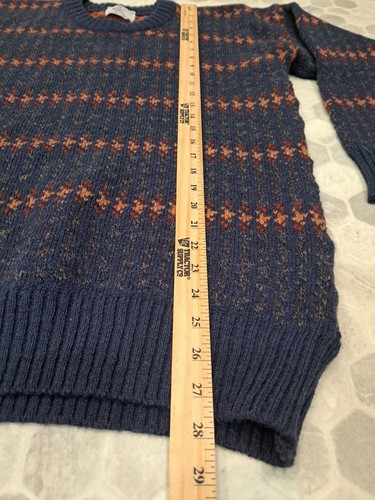 Vintage Shetland Edinburgh Shetland Pure Wool Sweater Mens Size Medium 40 Navy - Bild 6 von 8