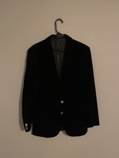 Tiger of Sweden Black Velvet Cotton Velour Blazer Suit Jacket Coat - Men's 40R