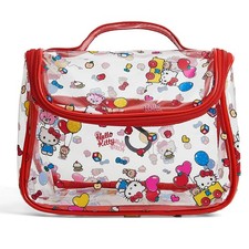GQYAYQG Cute Makeup Bag, Cartoon Toiletry Transparent Makeuo Red