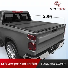 5.8FT Low Pro Hard Tri-fold Tonneau Cover For 2019-2026 Silverado / Sierra 1500