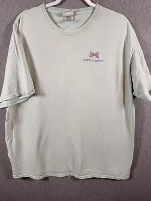 #ad #ad Simply Southern Women#x27;s XL Mint Green Crab Graphic Print T Shirt Pullover Cotton $15.99