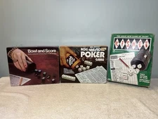Vintage Dice Board Games Lot Roll & Score Poker Bowl & Score Kismet Extra Sheets