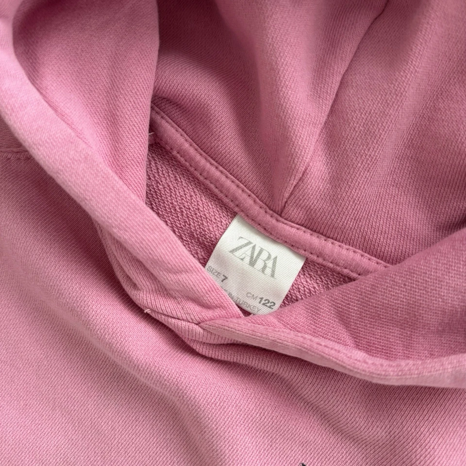 ZARA Niños Rosa Monopatín Gráfico Espalda Sudadera con Capucha Talla 7 Y / 122 cm Foto 2 de 4