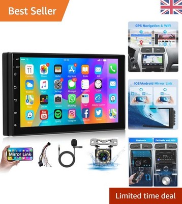 Doppel DIN 7 Zoll Autoradio mit HD Touchscreen, Bluetooth, GPS & Rückfahrkamera
