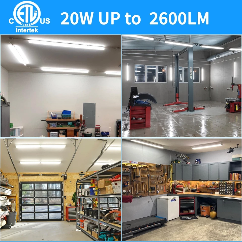 Luz de loja LED 2 pés, 18W 6000K 2340LM branco frio, luminárias LED T8 vinculáveis, - Imagem 3 de 4