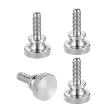 M8x25mm Knurled Shoulder Thumb Screws 24mm Dia Stainless Diamond Head 4Pcs