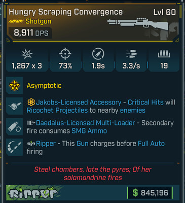 Borderlands 4 KINETIC HUNGRY SCRAPING CONVERGENCE SHOTGUN JAKOBS SMG AMMO