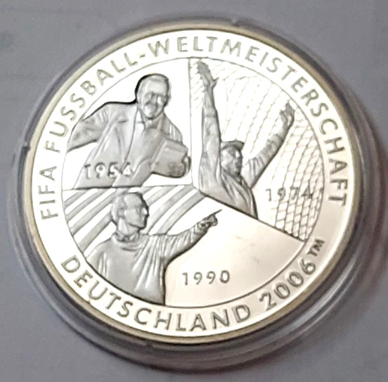 SILBERMÜNZE 1000 SILBER, Medaille Fußballweltmeisterschaft 1974 in Deutschland EUR 32,50 - DE