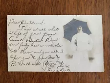1904 UDB RPPC lady parasol umbrella Atlantic City NJ Media Pennsylvania souvenir