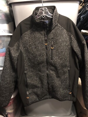 IZOD mens black gray full zip jacket size medium
