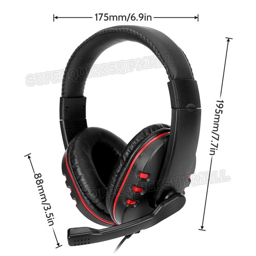 Wired Gaming Headphones Gamer Headset with Microphone For PC Computer Laptop - Picture 8 of 9