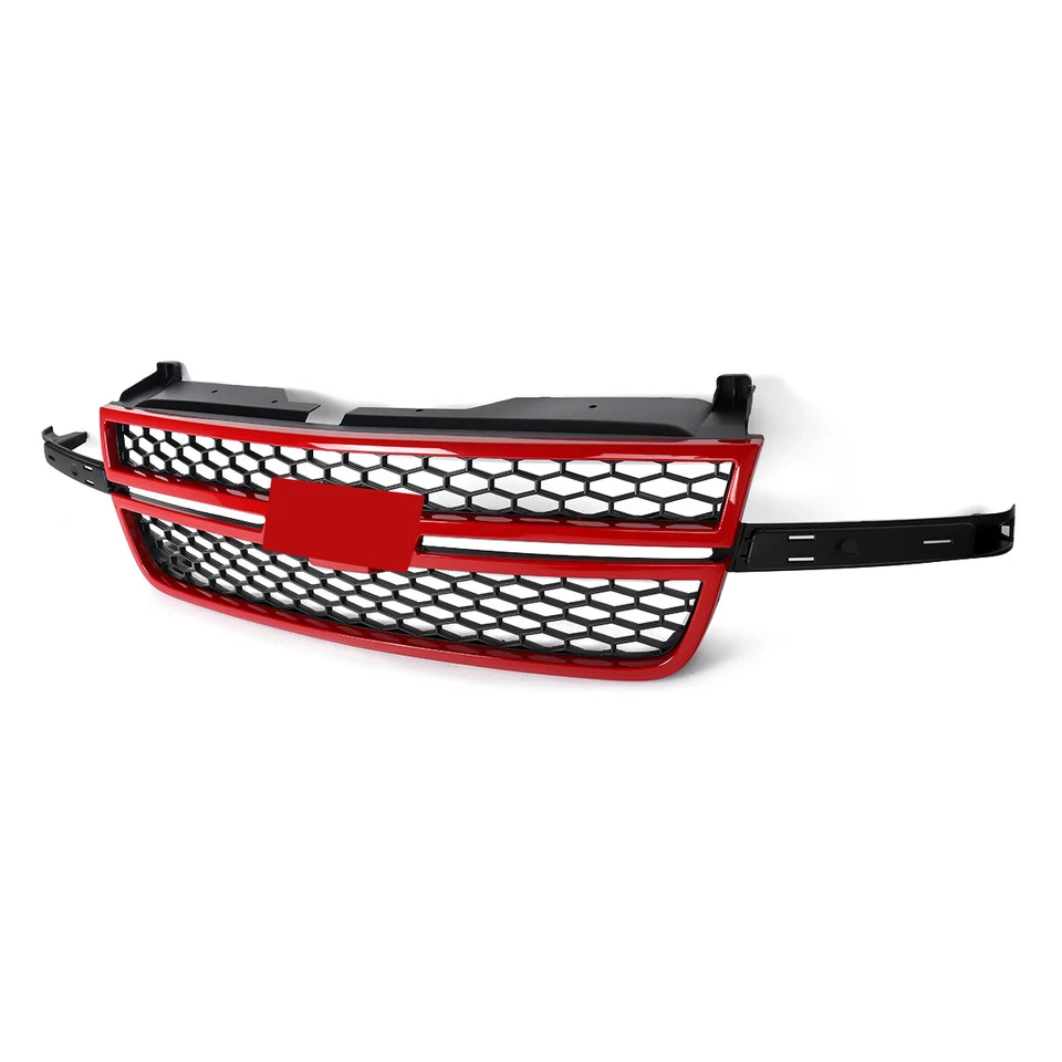 Victory Red & Black Front Upper Grille For 2003-2007 Silverado 1500 2500 3500 HD - Изображение 4 из 4