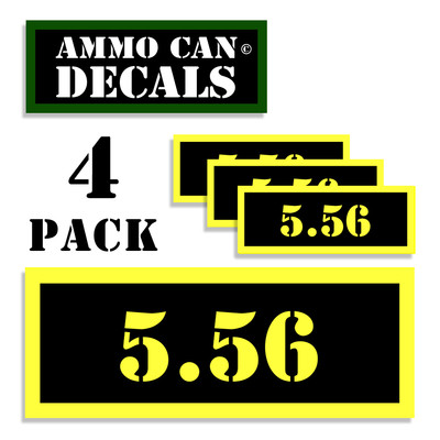 5.56 Ammo Can Label 4x Ammunition Case stickers decals 4 pack YW MINI 1.5in
