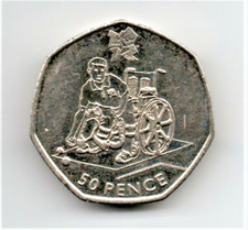 2011 Paralympic Games "Wheelchair Bowls" Fifty Pence Coin