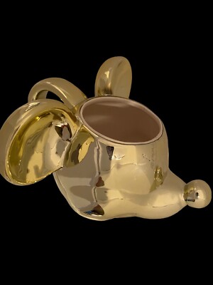 Vtg Applause Micky Mouse Special Edition Gold Metallic Ceramic Coffee Cup Mug
