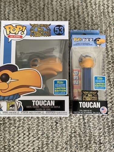FUNKO POP 2019 SDCC 50th AD ICONS TOUCAN POP #53 & PEZ EXCLUSIVE NEW FUNKO POP 2019 SDCC 50th AD ICONS TOUCAN POP #53 & PEZ EXCLUSIVE NEW | Funko Pop | 2 FUNKO POP 2019 SDCC 50th AD ICONS TOUCAN POP #53 & PEZ EXCLUSIVE NEW | Funko Pop