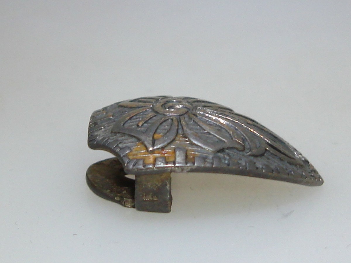 ANTIQUE ART NOUVEAU SILVER BUTTON COVER! SHIELD WITH BOW | eBay