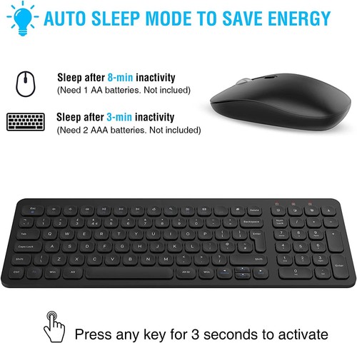 2.4G Mini Wireless Keyboard and Mouse Set UK Layout Keyboard and Silent Mouse PC - Picture 35 of 38